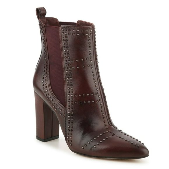 Vince Camuto Shoes - Vince Camuto Leather Studded High Heel Booties Size 9.5.